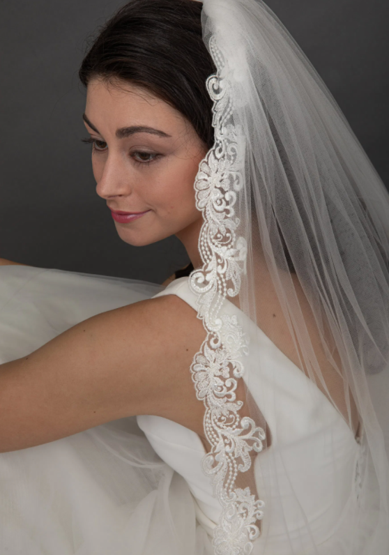 White wedding veil